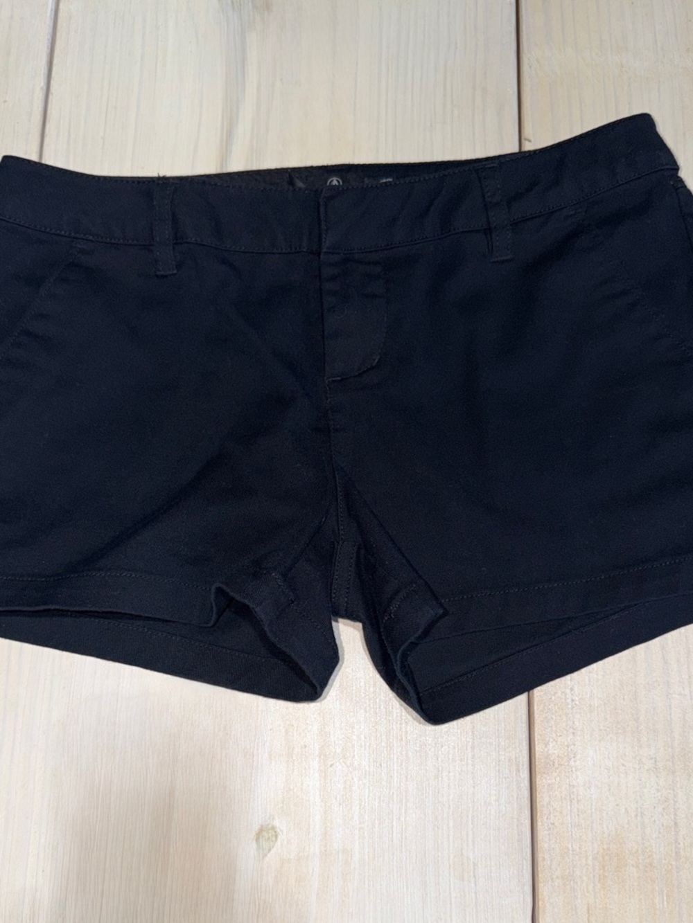 Volcom Women's Black Denim-Look Jean Shorts